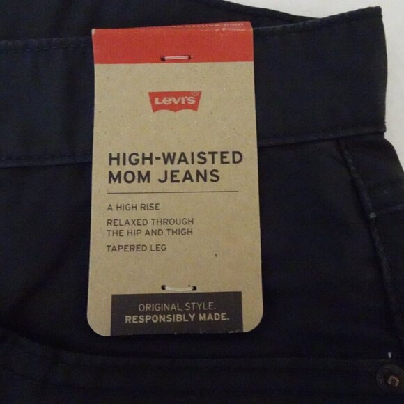Levi's Mom Jeans Women's Size 28x30 Black Blended Fabric Tapered - Picture 9 of 12